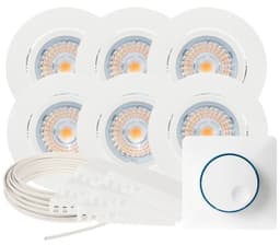 Komplett Alfa LED Downlightpakke WiFi Matt Hvit 6 pk