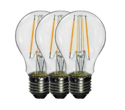 LED Pære Filament 6W E27 Klar 3 Pk