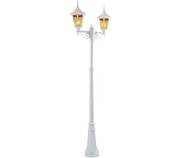 Bergen Utel. Høy Stolpe Hvit 2x60W E27 H:2-2,7m B:800mm