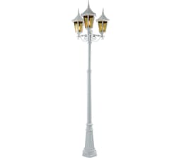 Bergen Utel. Høy Stolpe Hvit 3x60W E27 H:2-2,7m B:720mm