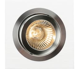 Downlight D-10421W 12V 35W GU5,3 Hvit+Alu IP21 Firkantet