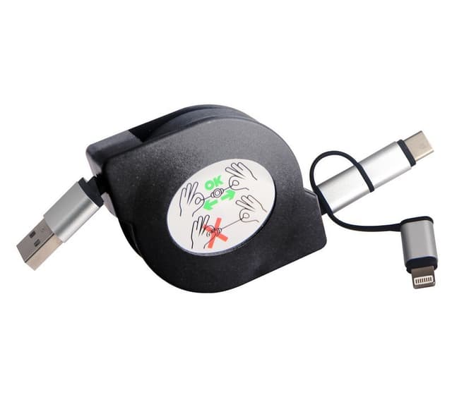 Ladekabel USB 1 meter Sort