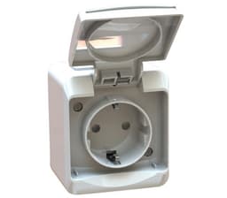 ENKEL STIKK M/LOKK, PÅVEGG IP44 - 5 pack