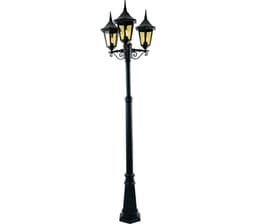 Bergen Utel. Høy Stolpe Sort 3x60W E27 H:2-2,7m B:720mm