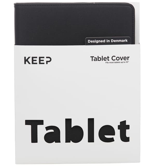 KEEP Universal deksel til nettbrett opptil 10" (sort)
