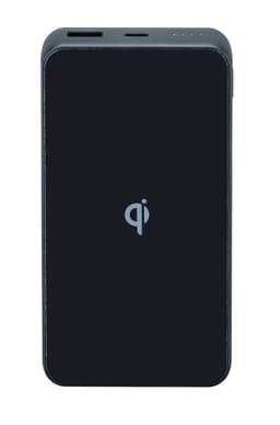 Sandstrøm 10000 mAh powerbank med 5 Watt trådløs opladning (sort)