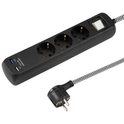 Smartline strømforgrener med to USB-porter 13790 (sort)