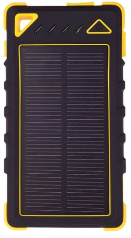 GreyLime Power Solar, 8000 mAh powerbank, 1,2W solcelle oplader, Gul