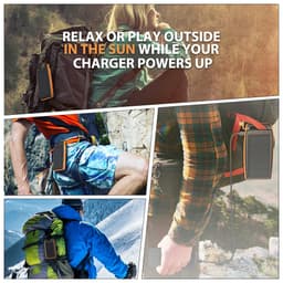 RAVPower Solar 15000 mAh outdoor powerbank, Sort/orange