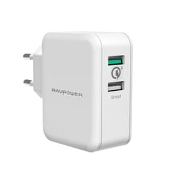 RAVPower 30W QC 3.0 Dual USB Vægoplader, Hvid