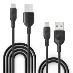 RAVPower 2 x MFI Lightning kaapeli paketti (0.9m + 1.8m), Musta