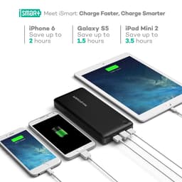 RAVPower Xtreme, 26800 mAh powerbank, iSmart, Sort