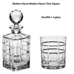 Modern house time square karaffel klar 80 cl krystall + 4 glass