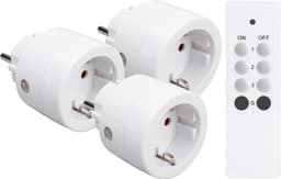 Telldus runde fjernstyrte stikkontakter 3-pakk