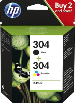 HP 304 blekkpatron sort og trefarget kombopakke