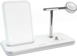 Zens trippel Qi-laddare, docka och klocka 220V 10W (vit)
