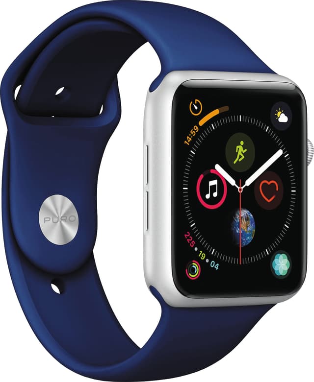 Puro Icon silikonesportsrem til Apple Watch 42-45 mm (dark blue)