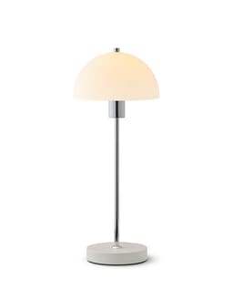 Herstal Vienda Bordlampe Krom / Hvitt Glass