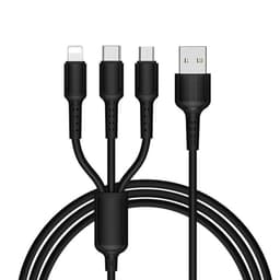Smart 3-1 USB kabel Type-C/Micro svart