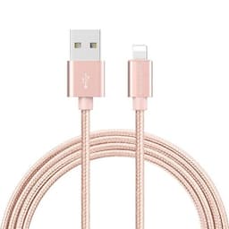 Punottu datakaapeli iPhone 2 m - Rose Gold