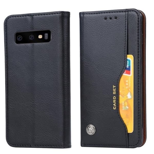 Lompakkokotelo telineellä Samsung Galaxy S10+ Musta
