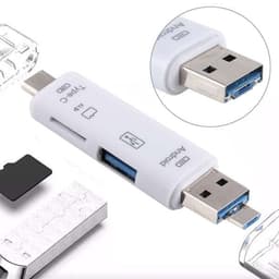 Kortläsare MicroUSB & Typ-C  3i1 Minneskort och USB Adapter