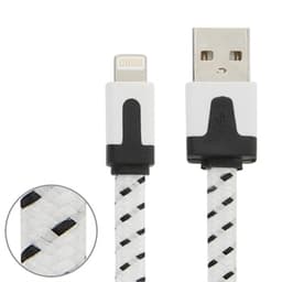 Textilkabel Lightning till iPhone 5 / 5S / 5C / SE / 6 / 6s / 6 Plus - Vit