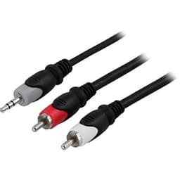 Ljudkabel, 3,5mm hane - 2xRCA hane, 1m