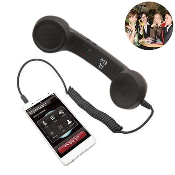 Retroheadset Telefonlur 3,5mm Svart