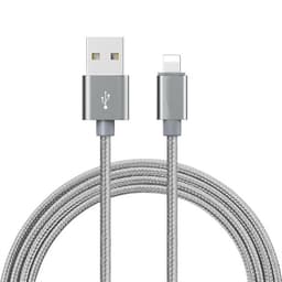 Punottu datakaapeli iPhone 2 m - Hopea