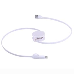 Ladekabel MicroUsb & iPhone - Udtrækkeligt