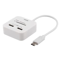 USB-C SD-kortlæser og USB-hub, OTG, Hvid