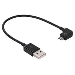 Usb till MicroUsb-kabel - Vinklad Kort modell - Svart