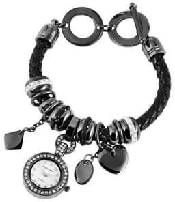 Excellanc Damklocka med läderarmband