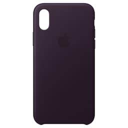 iPhone X lærdeksel (mørk aubergine)