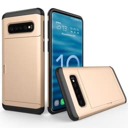 skal med korthållare till Samsung Galaxy S10 - Guld