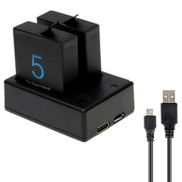 Lader for doble Gopro HERO 5-batterier – USB-kabel