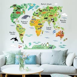 Barn väggdekor / wall stickers barn - Världskarta