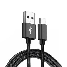 Flätad datakabel Typ-C kontakt 1,5 m - Svart