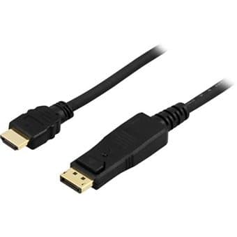 1m DisplayPort till HDMI monitorkabel med ljud, hane - hane