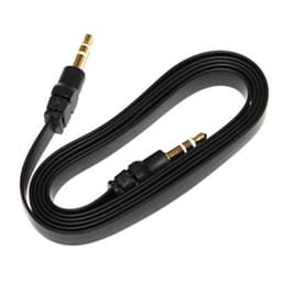 Flat 3,5mm stereokabel - svart