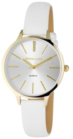 Excellanc Damklocka med läderarmband