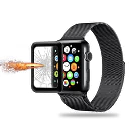 Böjt skärmskydd / displayskydd i härdat glas Apple Watch Series 3 42mm - Svart