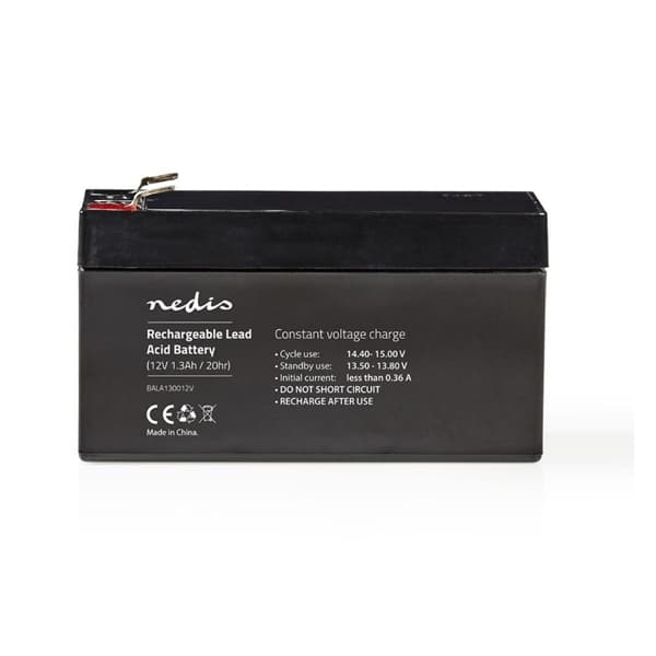 Nedis Oppladbart blysyrebatteri 12V 1300mAh