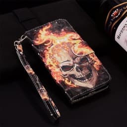 Flipfodral Burning Scull med ställ Huawei P30 Pro