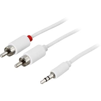 Lydkabel, 3,5mm hann - 2xRCA hann, 3m