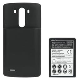 Skal + batteri till LG G3 - Svart färg