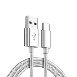 Flätad datakabel Typ-C kontakt 1,5 m - Silver