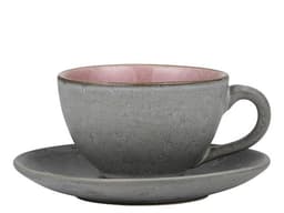 Bitz kopp m/skål grå/rosa
