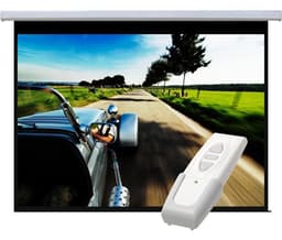 Media Mount Cinema 108" motordriven projektorduk (vit)